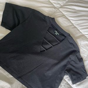 “Wild Fable” Cut-Out V-Neck Black Tee